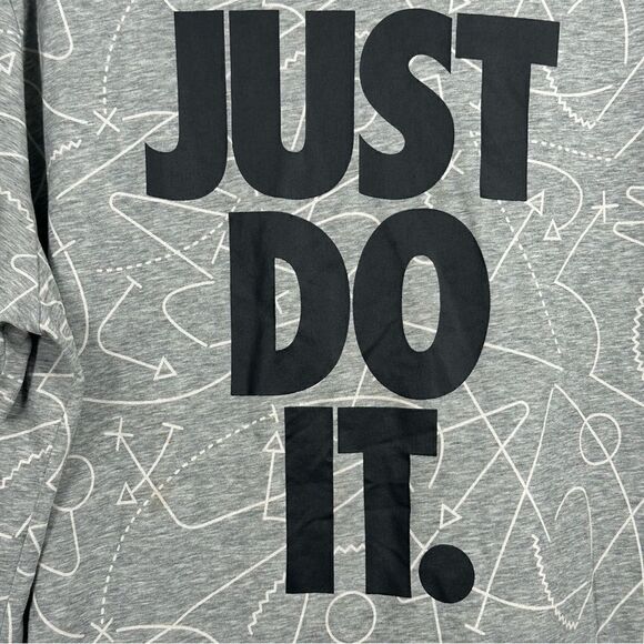 NIKE Men's Gray Printed Plays JUST DO IT Athletic Cut Dri-Fit Tee sz 3XL - Picture 5 of 6